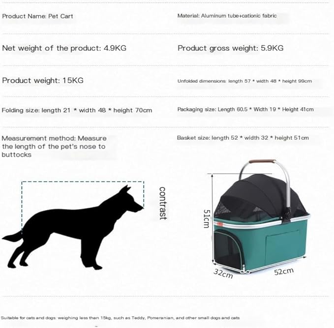 Cochecito para Mascotas, Práctico y Plegable