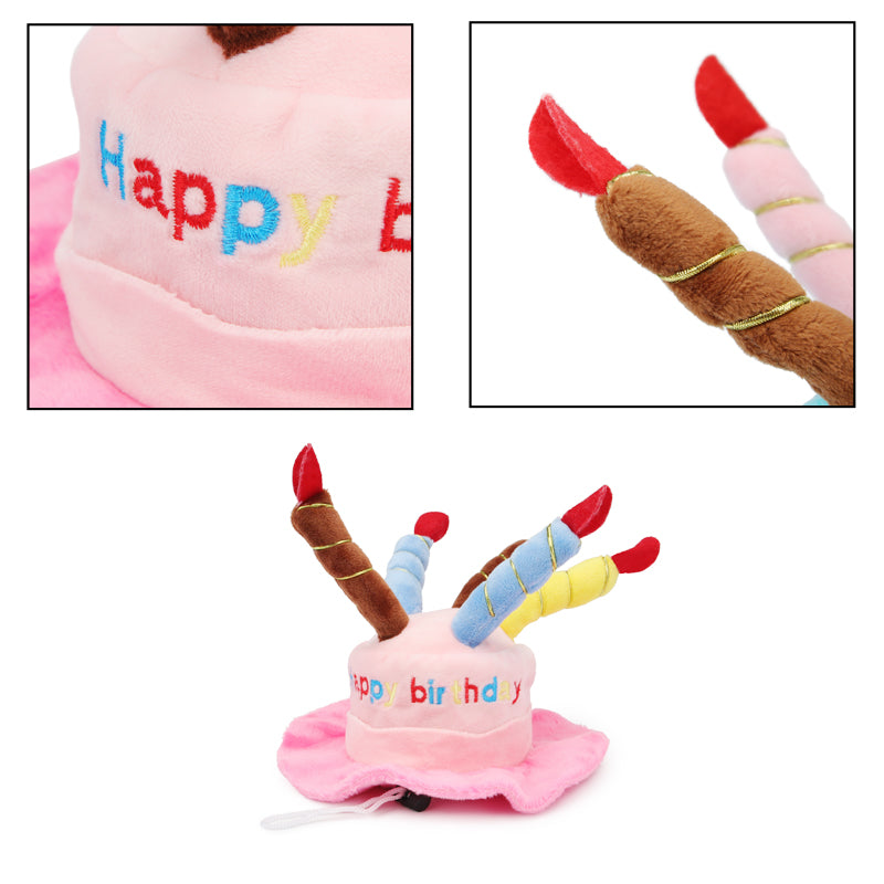 Gorro de Cumpleaños con Diseño de Velas para Perro
