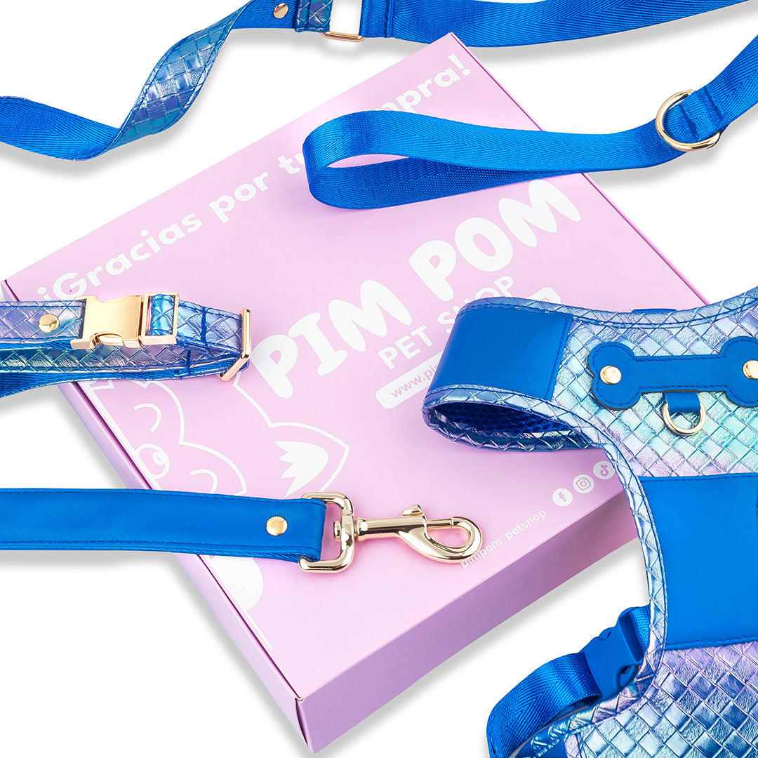 Promoción de Lanzamiento Pechera + Correa / 1 Collar de regalo - Azul