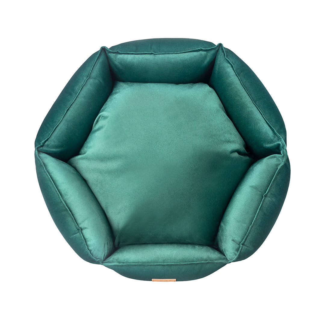 CAMA PREMIUM HEXAGONAL COLOR VERDE PARA PERRO DE FÁCIL LAVADO