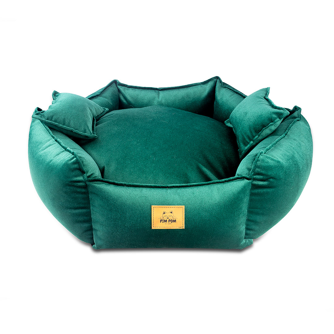 CAMA PREMIUM HEXAGONAL COLOR VERDE PARA PERRO DE FÁCIL LAVADO