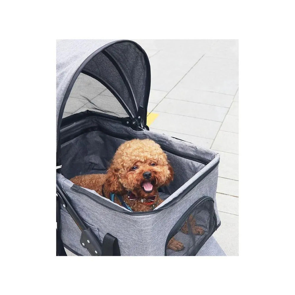 Coche 3 en 1 Plegable para Perro Negro