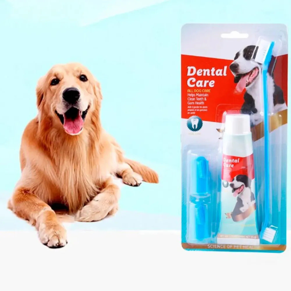 Kit Cepillo de Dientes y Pasta Dental para Perros y Gatos