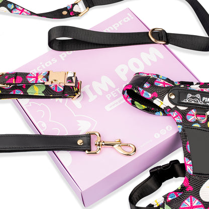 Set Premium Pechera + Correa – ¡Collar de Regalo! - Negro