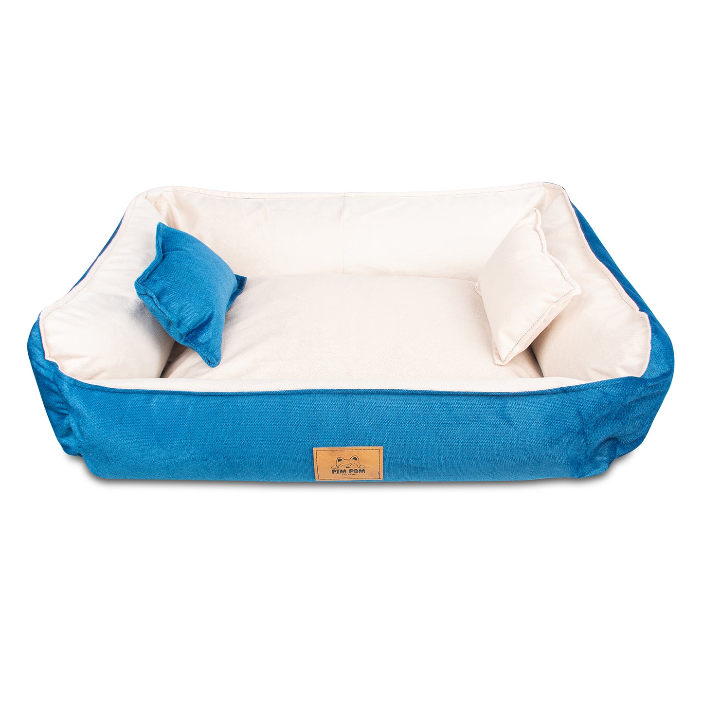 Cama para perro Hipoalergénica de Facil lavado!- Azul con crema